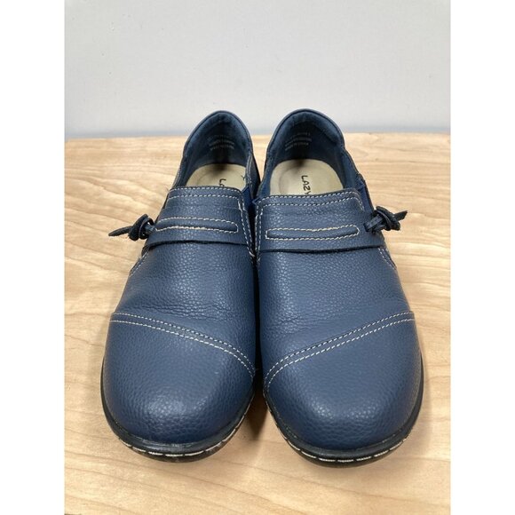 Lazypop Women's Size 7, Navy Blue Leather Loafers Comfort‎ Casual Lightweight - Picture 5 of 11